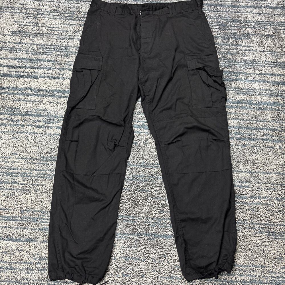 Men's Black Military BDU Pants Cargo Work Utility Bottoms Fatigue Trouser Size L